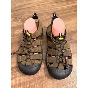 KEEN Newport H2 Mens Brown Waterproof Hiking Sandals Bungee Lace Shoes Sz 10